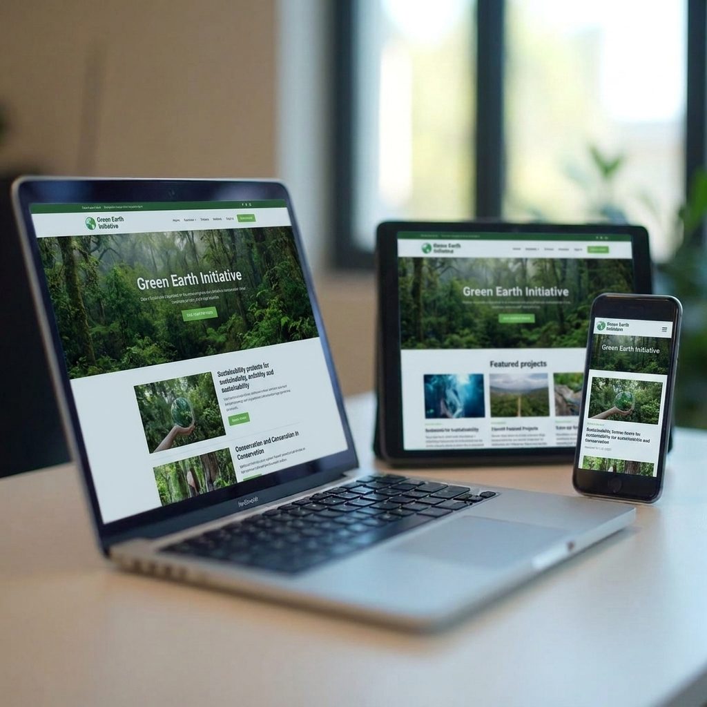 Responsive Website auf Laptop, Tablet und Smartphone