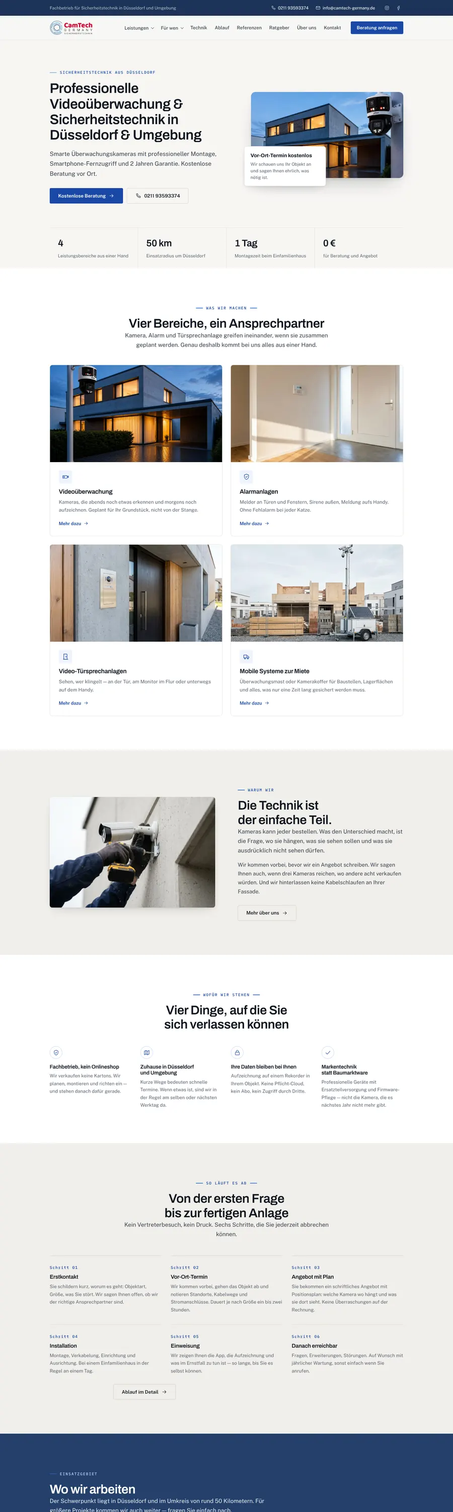 Screenshot of the website CamTech Germany
