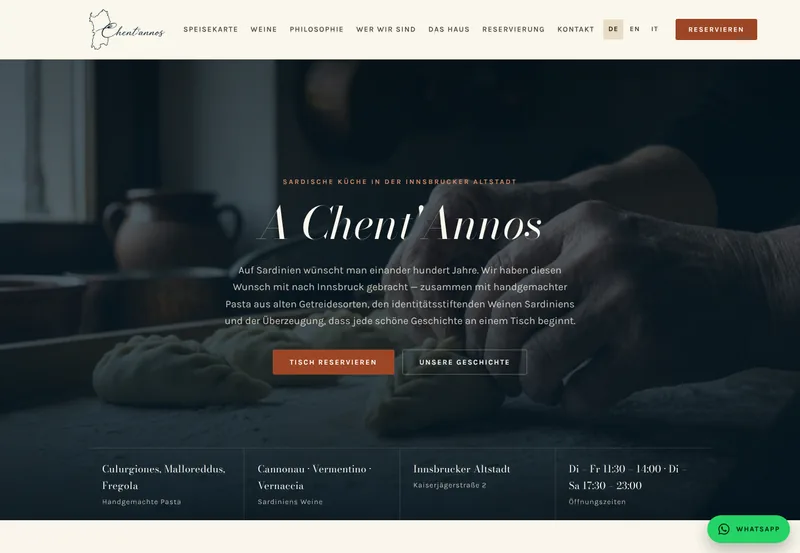 Home page of the website Chentannos