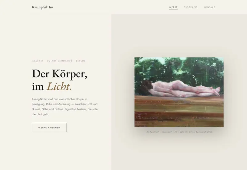 Home page of the website Kwang-Sik Im