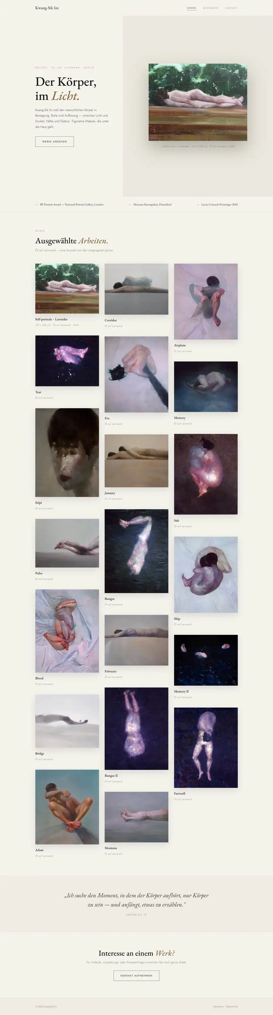 Screenshot of the website Kwang-Sik Im
