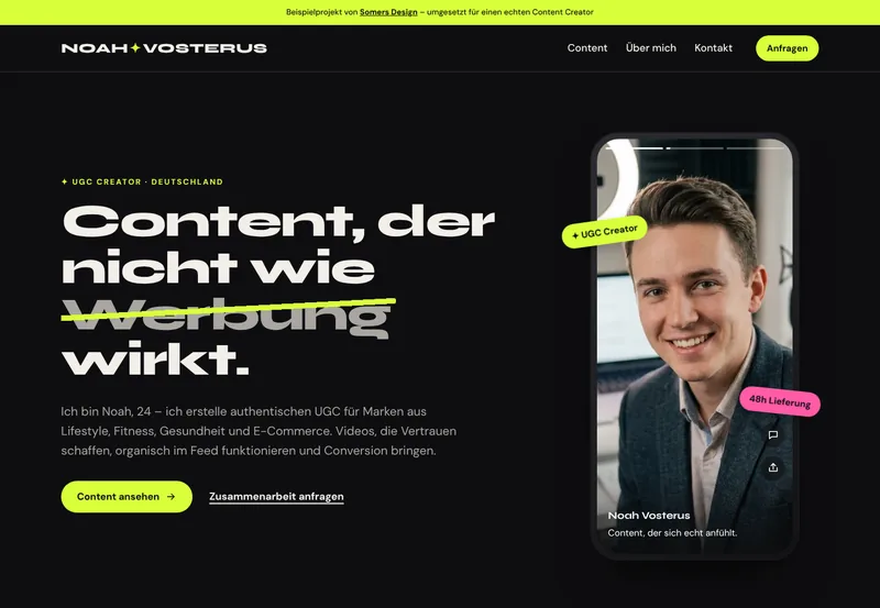 Home page of the website Noah Vosterus