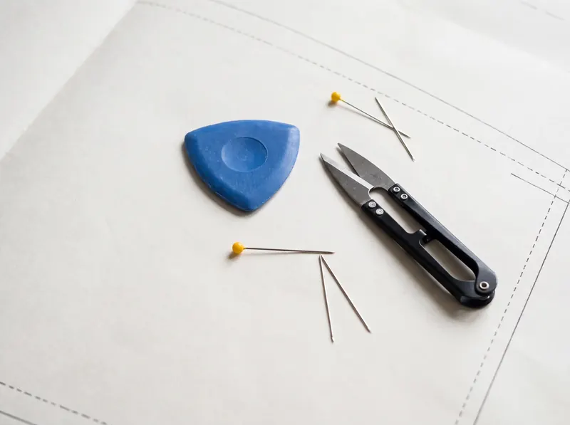 Tailor’s chalk on fabric
