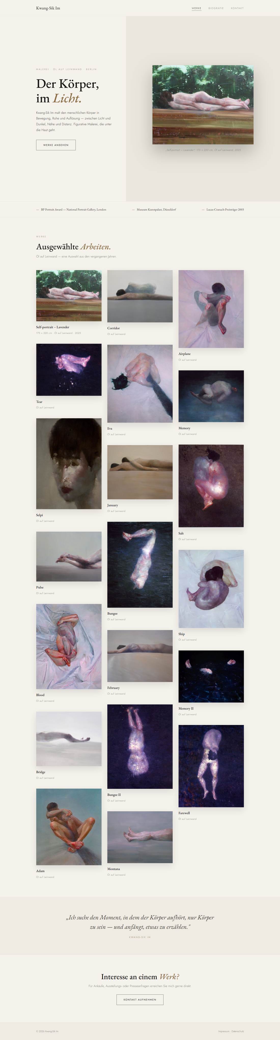 Website des Malers Kwang-Sik Im