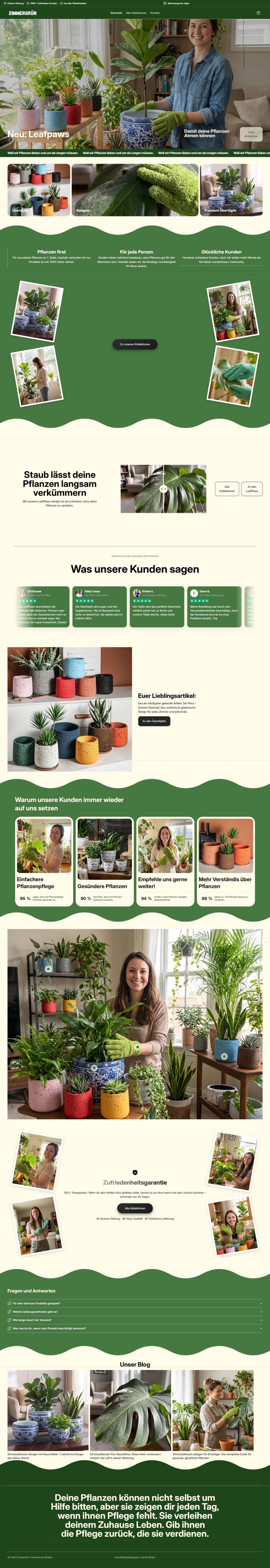 Onlineshop Zimmergrün